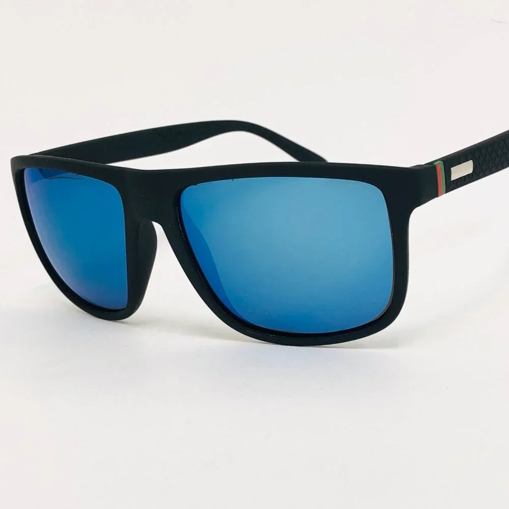 Polarized Men Sunglasses Blue Mirror Lens Wrap‎ Around Driving Running Fishing